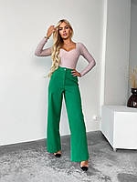 Стильные брюки из костюмной ткани зеленый BD 77
