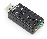 USB звуковая карта 3D Sound card 7 в 1 внешняя ZXC