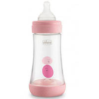 Пляшка для годування Chicco пластикова Perfect 5 із силіконовою соскою 2 мм + 240 мл Рожева 20223.10.40 ZXC