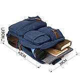 Рюкзак текстильний дорожній унісекс Vintage 20621 Синій, фото 3