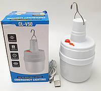 Акумуляторна кемпінгова LED-лампа 12W світильник із гачком USB заряджання ліхтар світильник 14х8 см 2 режими