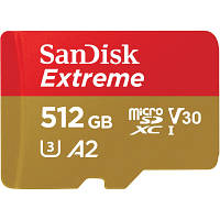 Карта памяти SanDisk 512GB microSD class 10 UHS-I U3 V30 Extreme SDSQXAV-512G-GN6MA ZXC