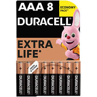 Батарейка Duracell AAA лужні 8 шт. в упаковці 5000394203341 / 81480364 ZXC