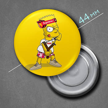 "Барт Сімпсон (Сімпсони)" магніт круглий Ø44 мм
