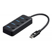 Концентратор 2E Type-C to 4xUSB3.0, with switch, 0.25 м 2E-W1406 ZXC