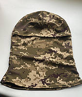 Тактичний бафф-балаклава на літо з тканини кулмакс (coolmax) тонка маска на голову та обличчя в кольорі піксель