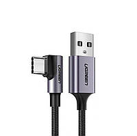 Кабель UGREEN US284 Right Angle USB-A to USB-C Cable 1m (Space Gray) (UGR-50941) mid