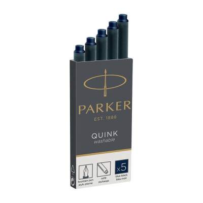 Чернила для перьевых ручек Parker Картриджи Quink / 5шт темно синие 11 410BLB ZXC - фото 1 - id-p2199074487