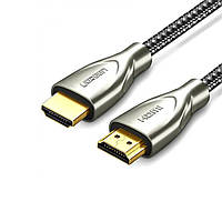 Кабель UGREEN HD131 HDMI Carbon Fiber Zinc Alloy Cable 2m (Gray) (UGR-50108) inc mid