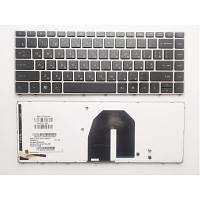 Клавиатура ноутбука HP ProBook 5330m черная с серебристой рамкой подсветкой UA A43817 ZXC