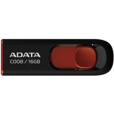 USB флеш накопитель ADATA 16Gb C008 Black/Red USB 2.0 AC008-16G-RKD ZXC - фото 1 - id-p2199063635