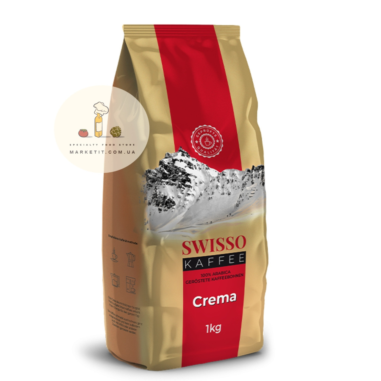 Кава в зернах Swisso Kaffee Crema 1 кг.