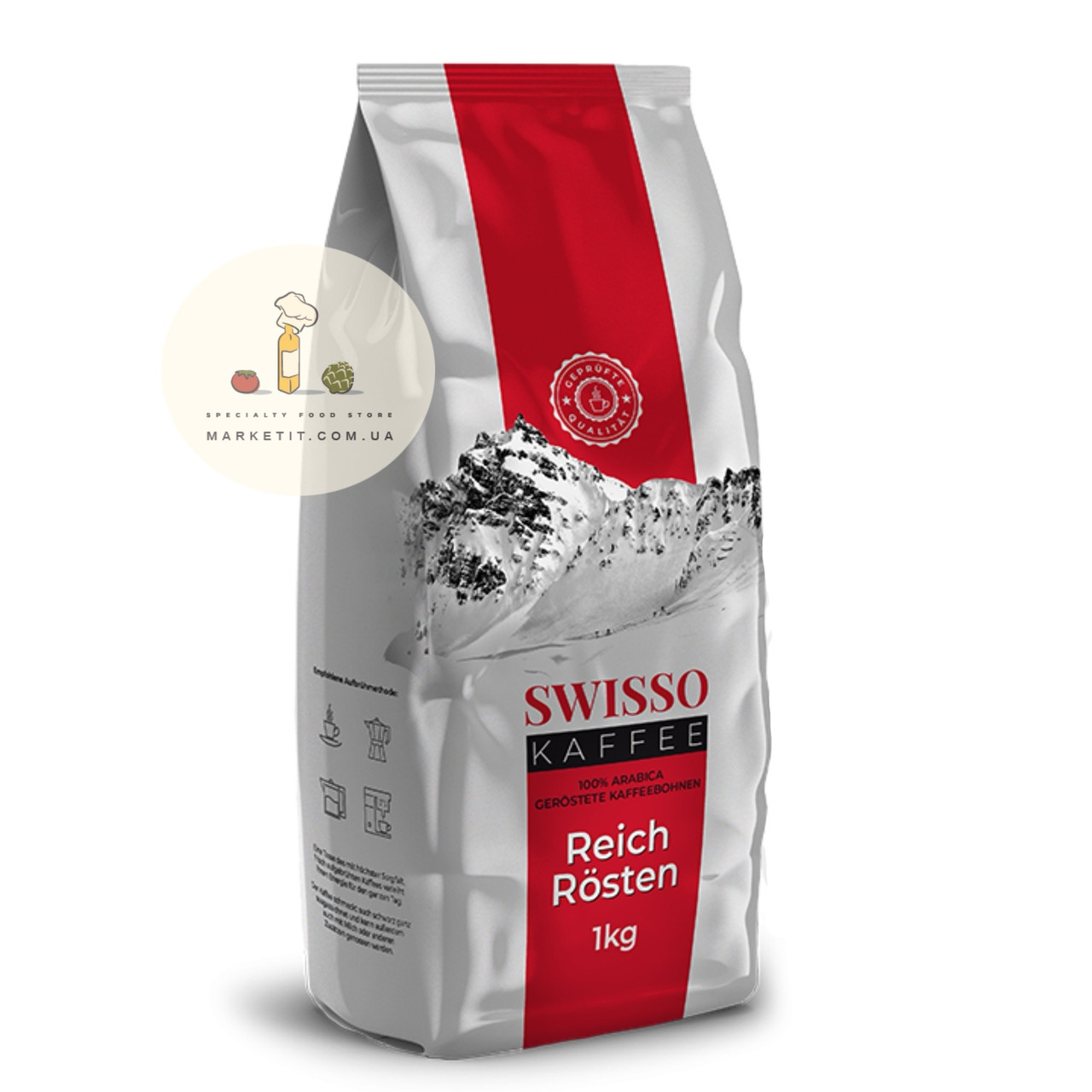 Кава в зернах Swisso Kaffee Reich Rosten 1 кг., фото 1
