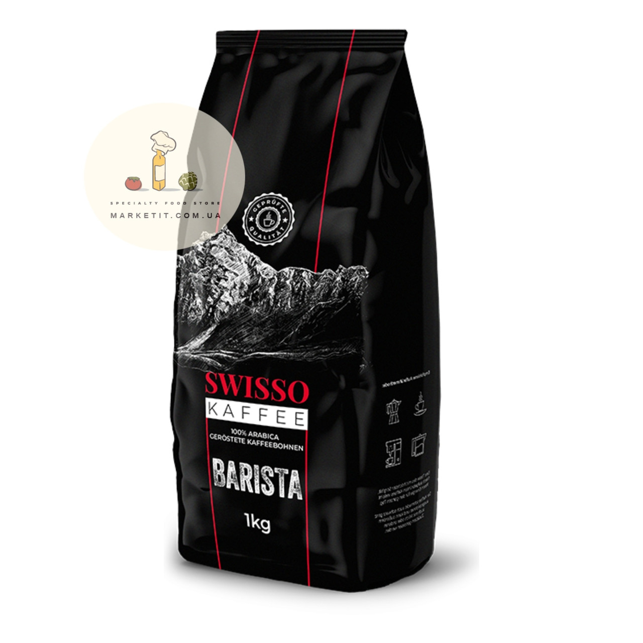 Кава в зернах Swisso Kaffee Barista, 100% Арабіка 1 кг.