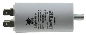 Конденсатор JYUL CBB-60M 7,5мкф - 450 VAC болт + клеми(34*66 mm)