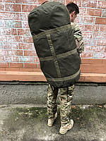 Сумка-баул армійський 110 л хакі, тактичний баул, тактичний баул-рюкзак олива