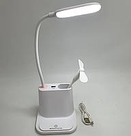 LED Лампа гибкая сенсорная светодиодная настольная аккумуляторная теплый и нейтральный свет USB разьем UKC 002