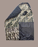 Тактичний спальник-кокон, ковдра чорний/Зимовий спальник для ВСК з капюшоном до -18