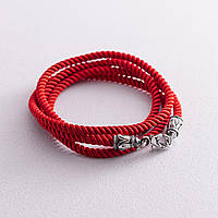 Шелковый красный шнурок с серебряной застежкой (3мм) 18478 INTERSHOP