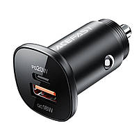Автомобільний зарядний пристрій ACEFAST B1 mini 38W(USB-C+USB-A) dual-port metal car charger inc mid