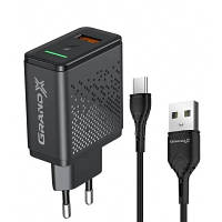 Зарядное устройство Grand-X Fast Charge 3-в-1 QC3.0, FCP, AFC, 18W + cable TypeC CH-650T ZXC