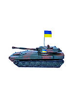 Патриотический сувенир ручной работы на подарок, статуэтка Украинский танк САУ 2С1 Гвоздика mid