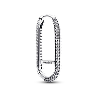 Серебряные серьга удлиненная Пандора Pandora Ми с паве 292796C01