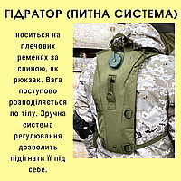 Военный рюкзак с встроенным гидратором практичный Гидраторы-питьевые системы Питьевая система для зсу