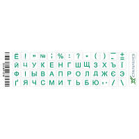 Наклейка на клавиатуру Grand-X 52 mini keys transparent protection Cyrillic green GXMPGW ZXC
