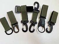 Набор тактических карабинов на стропе олива / Комплект карабины+держатель для перчаток+держатель для бутылки