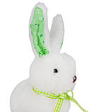 Великодня статуетка "Кролик" зелений, 18 см (текстиль), фото 2