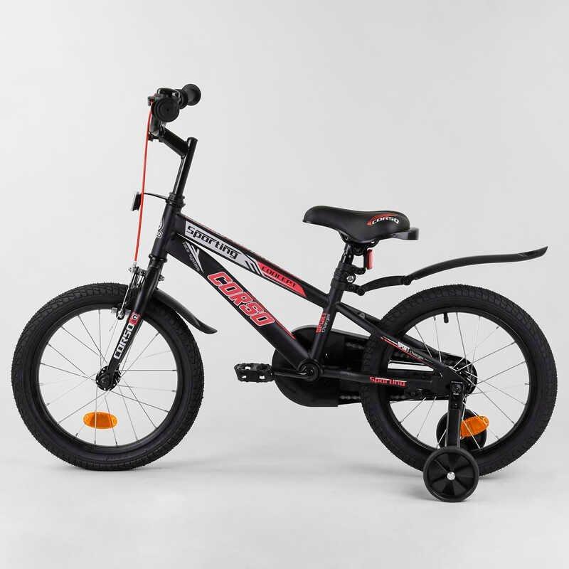 Велосипед детский двухколёсный 16 CORSO Sporting черно-красный R-16119 LP, код: 7609392 - фото 3 - id-p2199272747