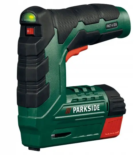 Степлеры пистолеты аккумуляторные для дома Parkside PAT 4 D5, Скобозабиватель на аккумуляторе мебельный - фото 2 - id-p2199279949