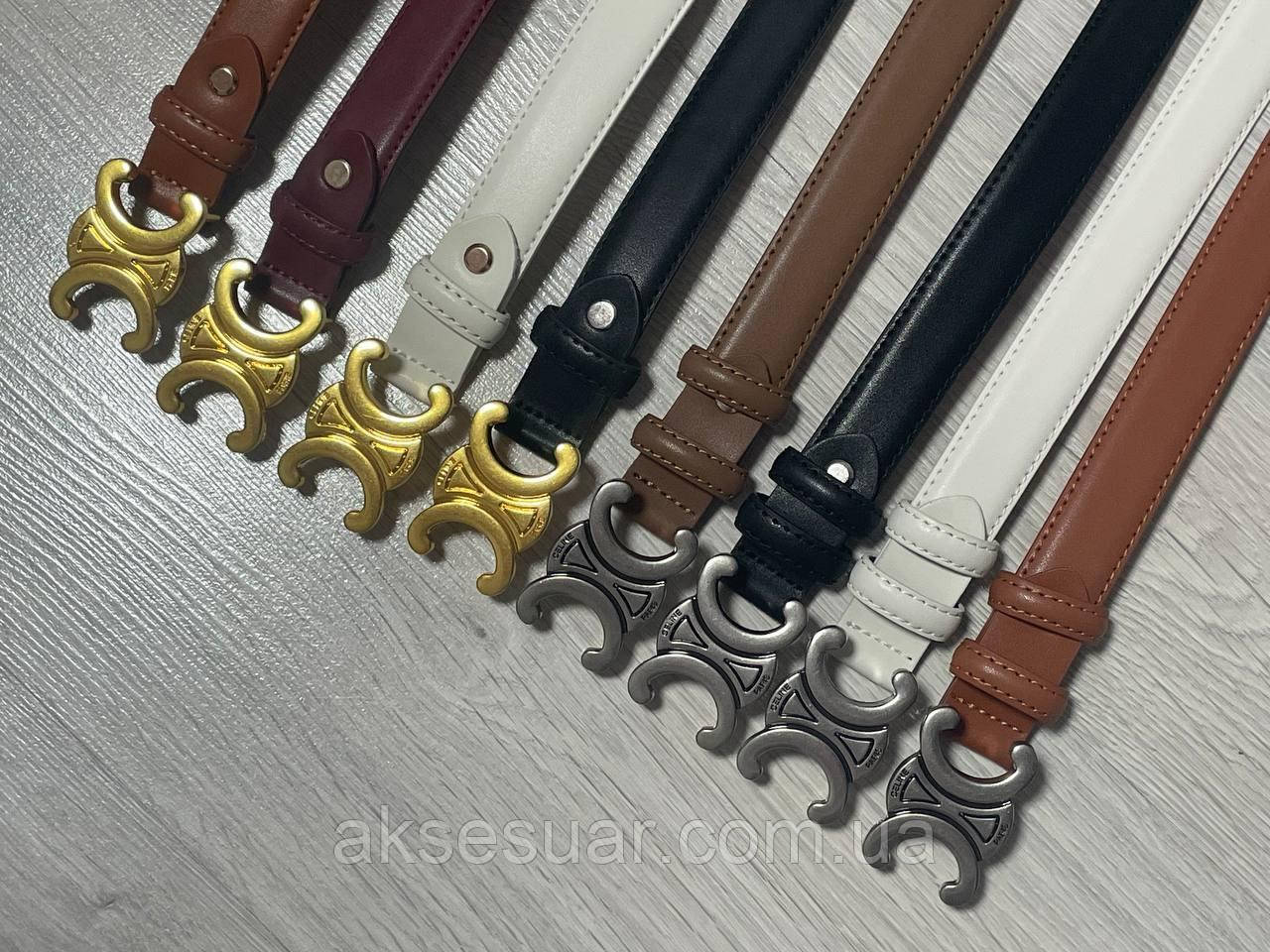 Ремень женский кожаный, ширина 2.5 см. Разные цвета
