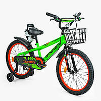 Велосипед 2-х колісний 20" WN-20311 "Winner" сталева рама, ручне гальмо, дод. колеса, дзвоник, бутилочка, корзинка, зібран на 85%
