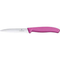 Кухонный нож Victorinox SwissClassic для нарезки 10 см, волнистое лезвие, розовый 6.7736.L5 ZXC