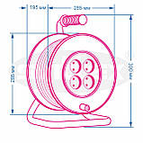 Подовжувач на котушці з виносною розеткою, 80м, 2х2,5 мм² (4100Вт 16A 250В) SVITTEX, фото 2