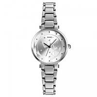 Женские часы серебристого цвета ремешок металлический маленький циферблат Skmei 1411SI Silver