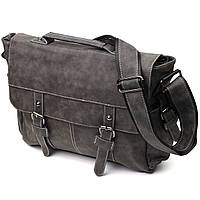 Вместительная мужская сумка из кожзама Vintage 22143 Серый tn