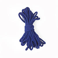 Хлопковая веревка BDSM 8 метров, 6 мм, цвет синий tn