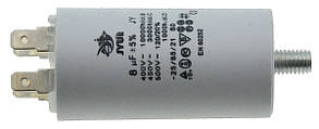 Конденсатор JYUL CBB-60M 8мкф - 450 VAC болт + клеми(34*66 mm)