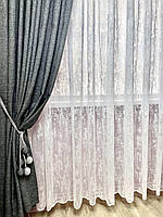 Тюль із мармуровим візерунком білий