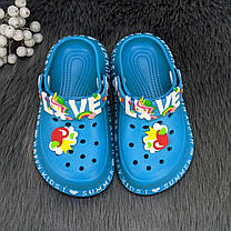 Крокси сабо дитячі для дівчинки бірюзові пінка Gipanis 1715-2, фото 5