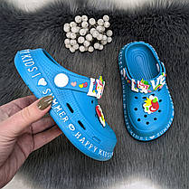 Крокси сабо дитячі для дівчинки бірюзові пінка Gipanis 1715-2, фото 2