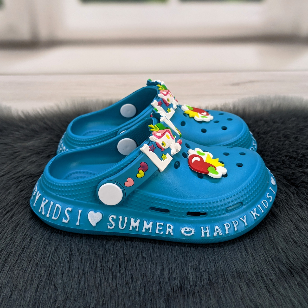 Крокси сабо дитячі для дівчинки бірюзові пінка Gipanis 1715-2