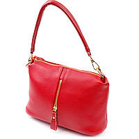 Женская яркая сумка через плечо из натуральной кожи 22136 Vintage Красная tn