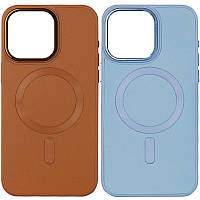 Шкіряний чохол Bonbon Leather Metal Style with MagSafe для Apple iPhone 15 (6.1") GRI