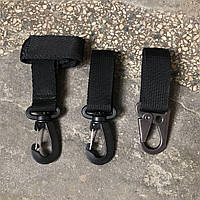 Набор тактических карабинов на стропе черный / Комплект карабины+держатель для перчаток