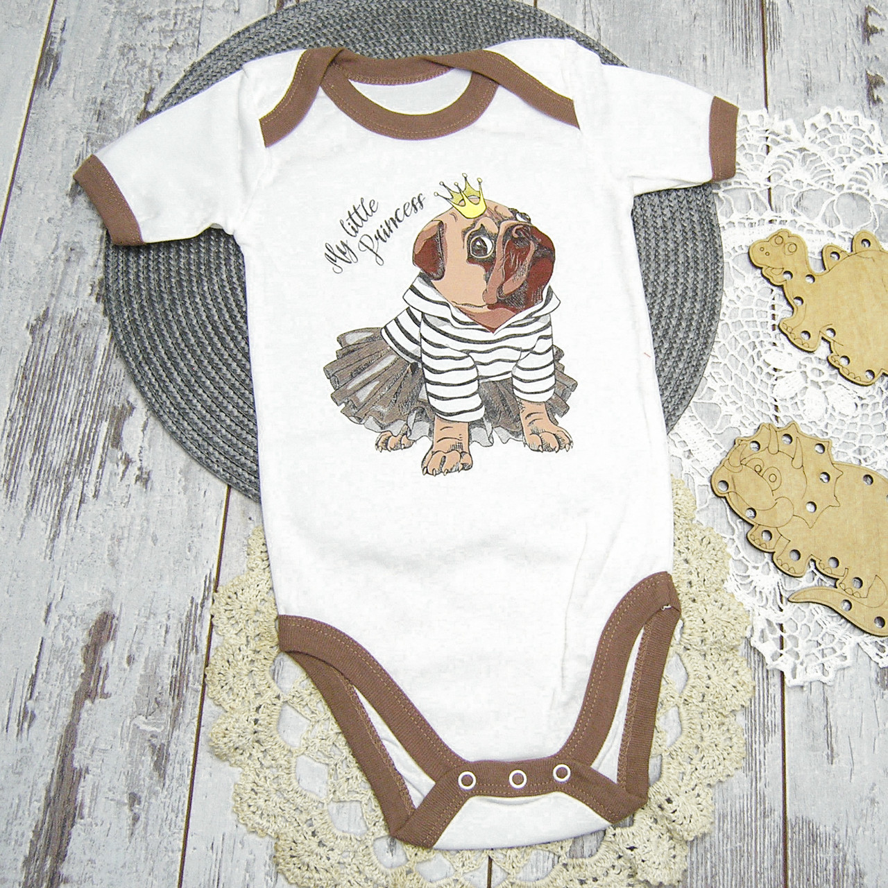 ГУРТОМ від 1 шт тільки для замовлень від 1000 грн бодік з короткими рукавами для новонародженої дівчинки 5974 КРЧА, фото 1