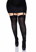 Leg Avenue Nylon Thigh Highs + PLUS SI Black tn